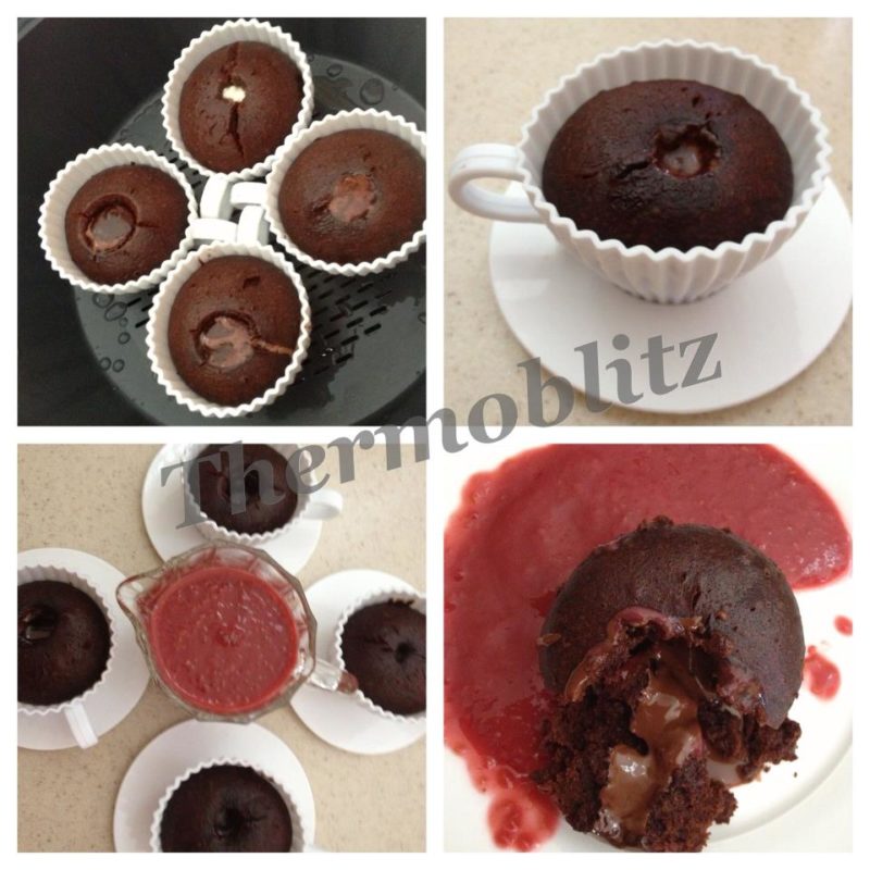 Chocolate Coconut Steamed Puddings with Raspberry Coconut&nbsp;Syrup