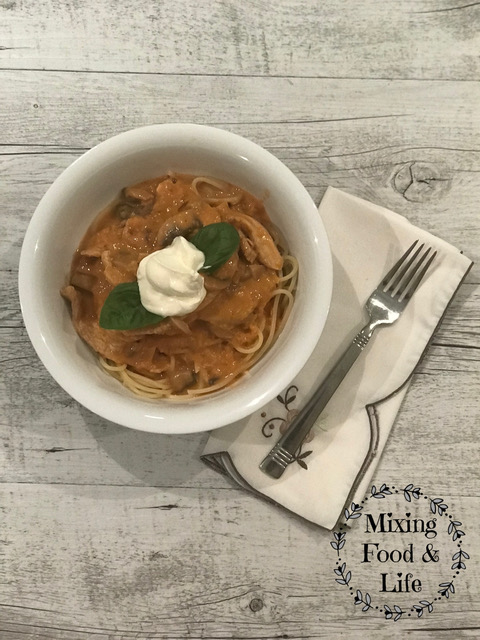 Fettuccine Chicken Stroganoff