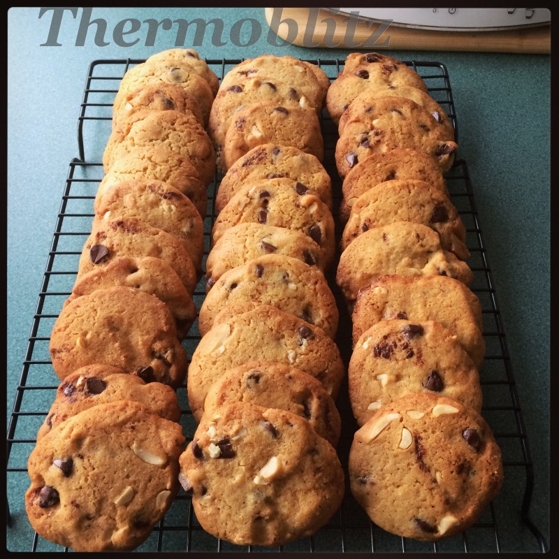 Choc Chip and Peanut Crunchy Cookies